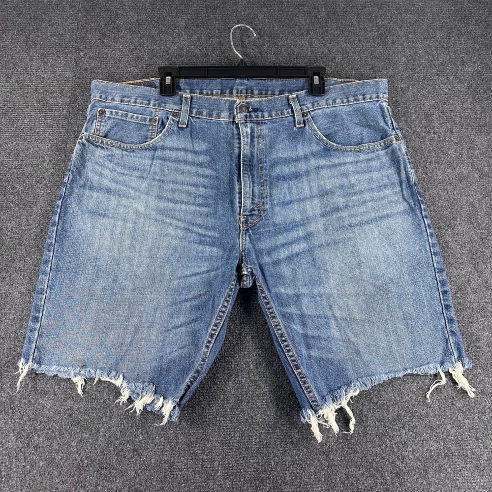 Levi's‎ 559 Denim Shorts Mens W40 Waist 40 Blue Relaxed Straight Cut Off DIY Hem